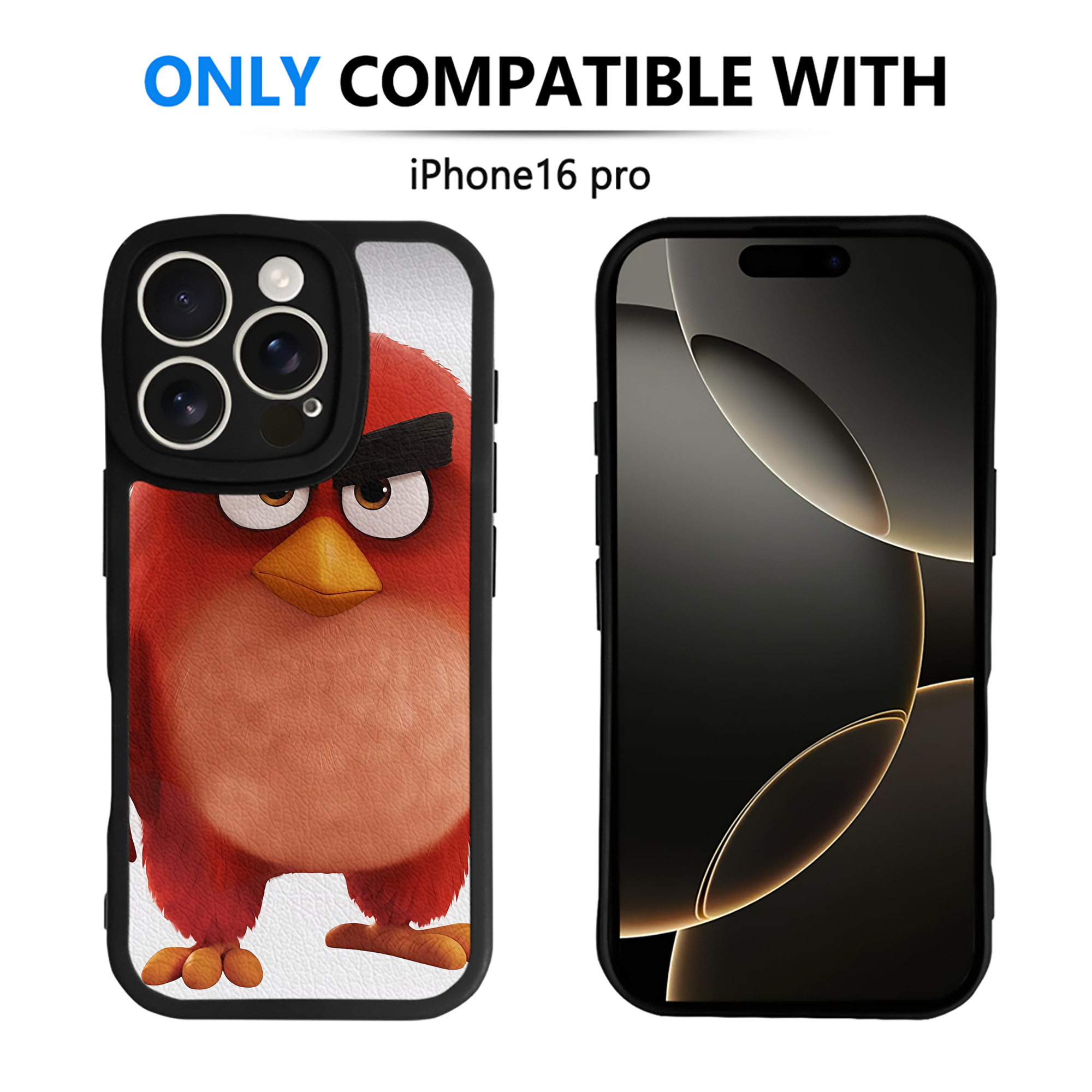 （画像用） Angry Birds アングリーバード 【iPhone 16シリーズ対応】シリコンスマホケース（レザー調） 材質：シリコン